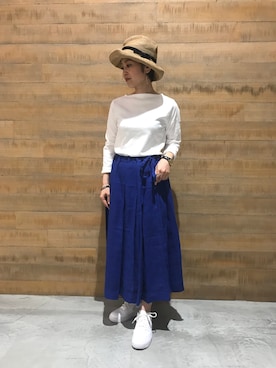 「O'NEIL of DUBLIN（オニールオブダブリン）のアイテム」を使った、BSHOPみなとみらいスタッフさん（レディース・155cm）の春コーディネート