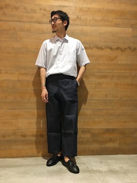 「Scye（サイ）のアイテム（シャツ/ブラウス）」を使った、BSHOPみなとみらいスタッフさん（メンズ・172cm）の春コーディネート