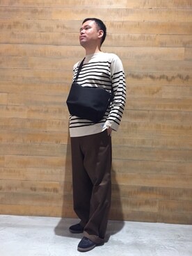 「AURALEE」｜BSHOPみなとみらいスタッフさん（メンズ・174cm）の夏コーディネート