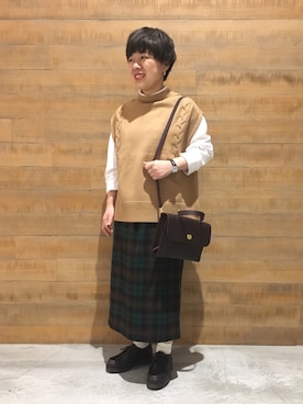 BSHOPみなとみらいスタッフさん(レディース・150cm)の秋コーディネート