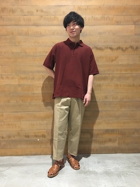 「handvaerk（ハンドバーク）のアイテム」を使った、BSHOPみなとみらいスタッフさん（メンズ・170cm）の春コーディネート