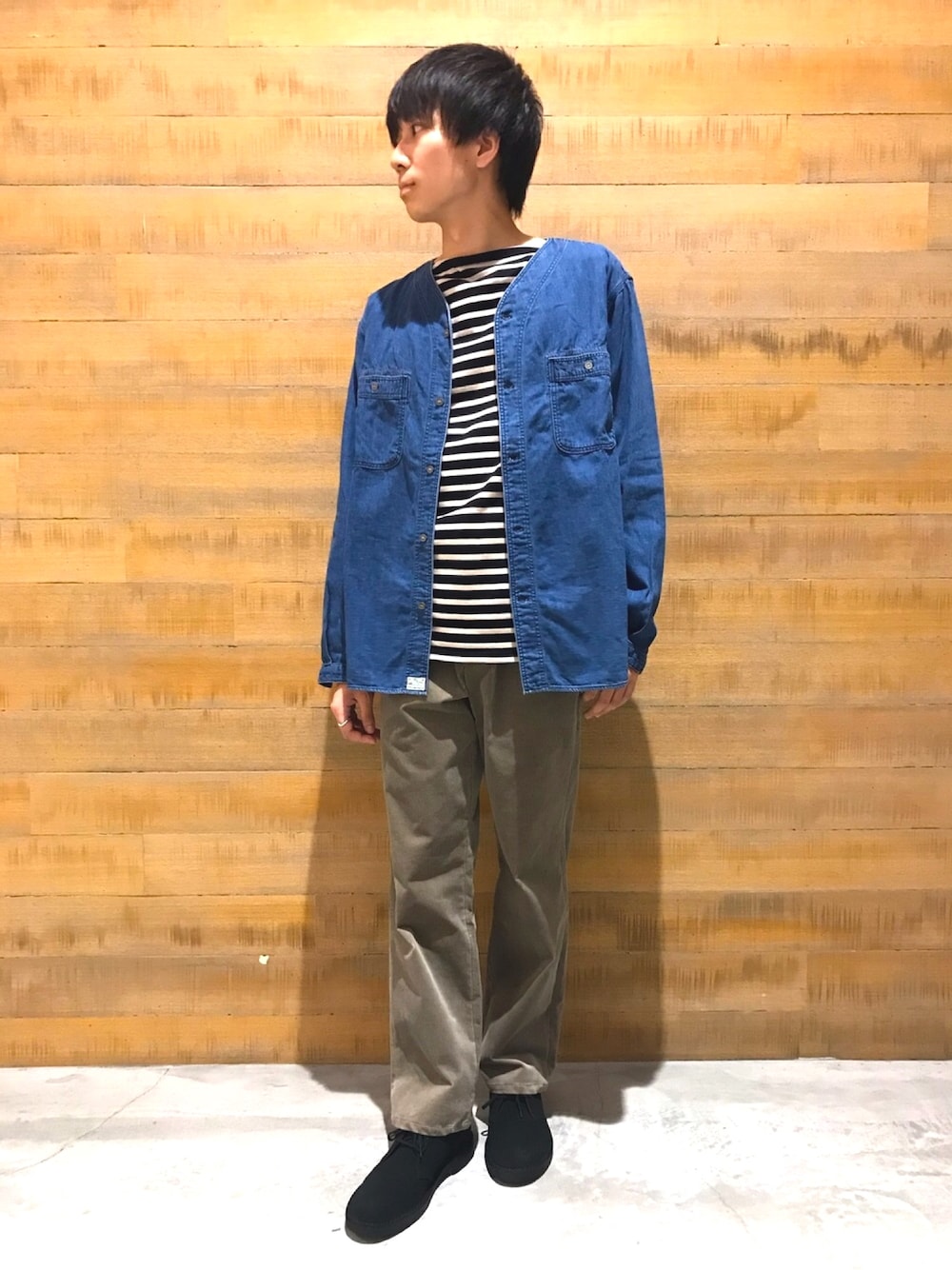 orSlow（オアスロウ）の「【orSlow】ノーカラーデニムシャツ MEN