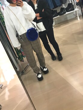 「ショッピング」｜「アイテム（スウェット）」を使った、maki :)さん（レディース・157cm）の秋コーディネート