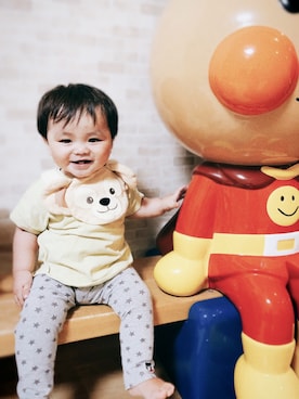 「DOUBLE_B（ダブルビー）のアイテム（パンツ）」を使った、HYHAmamさん（キッズ・80cm）の夏コーディネート