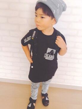 「DOUBLE_B（ダブルビー）のアイテム（バッグ）」を使った、HYHAmamさん（キッズ・100cm）の夏コーディネート