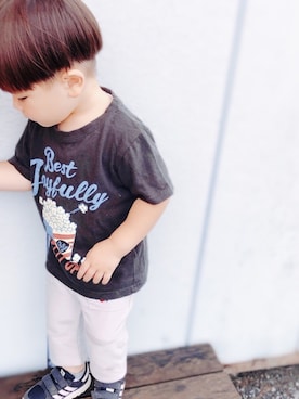 「DOUBLE_B（ダブルビー）のアイテム（パンツ）」を使った、HYHAmamさん（キッズ・90cm）の夏コーディネート