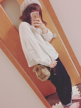 「LOFT（-）のアイテム（帽子）」を使った、まっちゃんさん（レディース・157cm）の秋コーディネート