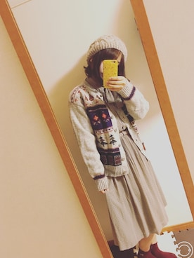 「LOFT（-）のアイテム（帽子）」を使った、まっちゃんさん（レディース・157cm）の秋コーディネート