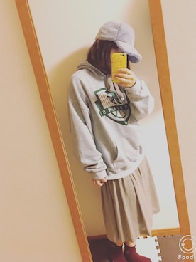 「ゆるゆる」｜「アイテム（キャップ）」を使った、まっちゃんさん（レディース・157cm）の秋コーディネート