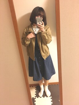「used mix」｜「アイテム（ブルゾン）」を使った、まっちゃんさん（レディース・157cm）の春コーディネート