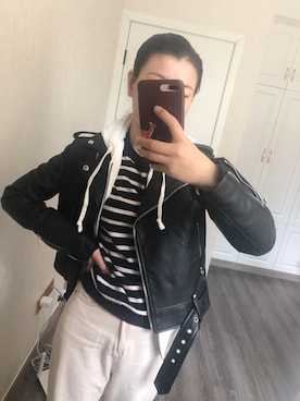 「UNIQLO（ユニクロ）のアイテム（スタジャン）」を使った、lalabubbleさん（レディース・163cm）の秋コーディネート