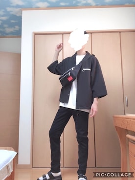 「白と黒」｜はせしん『相互します！』さん（メンズ・171cm）の夏コーディネート