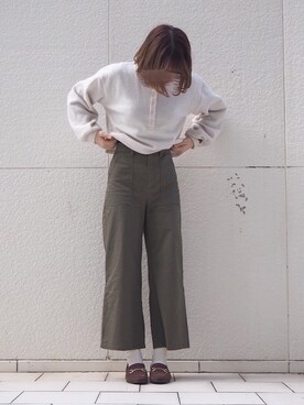 「ORiental TRaffic（オリエンタルトラフィック）のアイテム（ローファー）」を使った、おきさん（レディース・160cm）の冬コーディネート