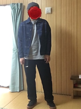 「SEVENDAYS=SUNDAY（セブンデイズサンデイ）のアイテム（デニムジャケット）」を使った、gn'さん（メンズ・167cm）の冬コーディネート