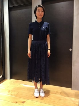 「フレッドペリー」｜「アイテム（ワンピース/ドレス）」を使った、NAOさん（レディース・162cm）の春コーディネート