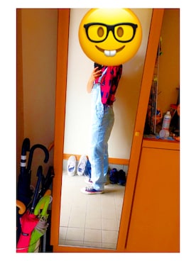 「ハーフアップ」｜「アイテム（オールインワン・サロペット）」を使った、みつきさん（レディース・160cm）の夏コーディネート