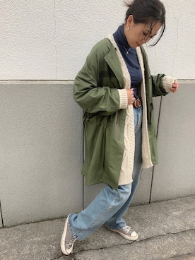 「NAF（ナフ）のアイテム（その他アウター）」を使った、CANAL JEAN 神戸店さん（レディース・163cm）の冬コーディネート