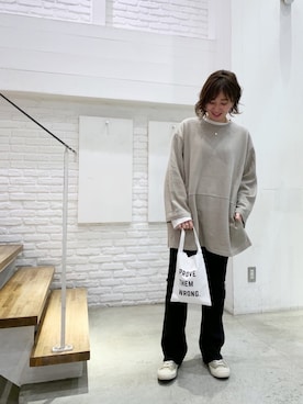 「RED CHOP WORKS（レッドチョップワークス）のアイテム（パンツ）」を使った、CANAL JEAN 神戸店さん（レディース・163cm）の冬コーディネート