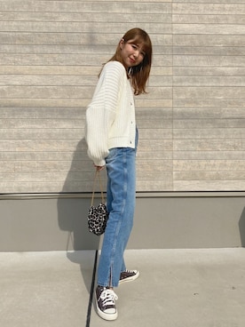 「CANAL JEAN（キャナルジーン）のアイテム（カーディガン/ボレロ）」を使った、CANAL JEAN 神戸店さん（レディース・163cm）の春コーディネート