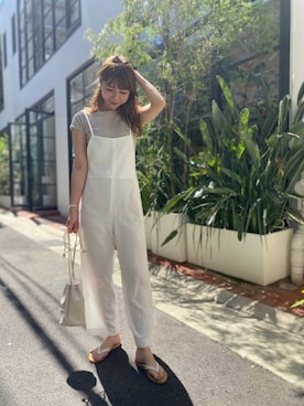 「CANAL JEAN（キャナルジーン）のアイテム（サロペット/オーバーオール）」を使った、CANAL JEAN 神戸店さん（レディース・163cm）の夏コーディネート