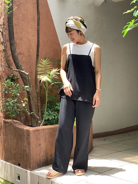 「CANAL JEAN（キャナルジーン）のアイテム（セットアップ）」を使った、CANAL JEAN 神戸店さん（レディース・163cm）の夏コーディネート