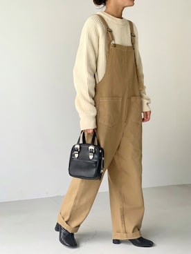「CANAL JEAN（キャナルジーン）のアイテム（サロペット/オーバーオール）」を使った、CANAL JEAN 神戸店さん（レディース・163cm）の秋コーディネート