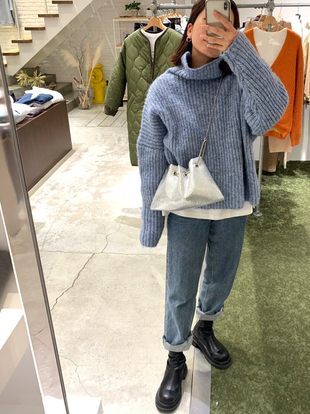 via j(ヴィアジェイ) MIXあぜハイネックニット CANAL JEAN（キャナルジーン）の「via j(ヴィアジェイ) MIXあぜ