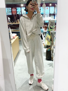 「CANAL JEAN（キャナルジーン）のアイテム（セットアップ）」を使った、CANAL JEAN 神戸店さん（レディース・163cm）の春コーディネート