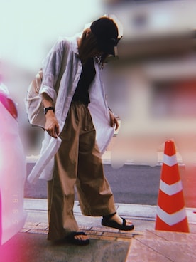 「rps（アールピーエス）のアイテム（チノパンツ）」を使った、なぁちゃん、さん（レディース・160cm）の夏コーディネート