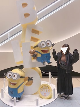 「ハイネックニット」｜「アイテム（MA-1）」を使った、なぁちゃん、さん（レディース・160cm）の冬コーディネート