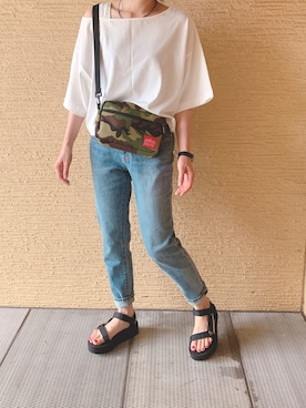 「zozoデニム」｜「アイテム（腕時計）」を使った、なぁちゃん、さん（レディース・160cm）の夏コーディネート