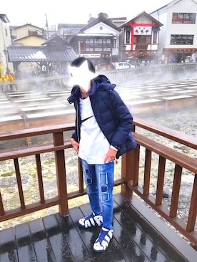 「TAKEO KIKUCHI（タケオキクチ）のアイテム（ダウンジャケット/コート）」を使った、kさん（メンズ・178cm）の冬コーディネート