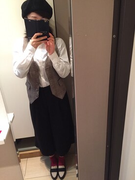 「CECIL McBEE（セシルマクビー）のアイテム（ハンチング/ベレー帽）」を使った、しぇるさん（レディース・157cm）の冬コーディネート