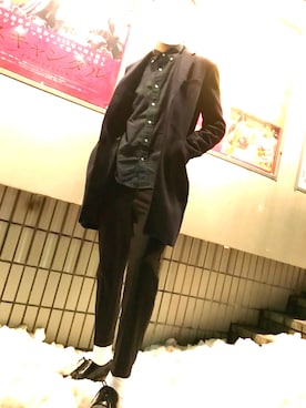 「BEAMS（ビームス）のアイテム（手袋）」を使った、ryoさん（メンズ・183cm）の冬コーディネート