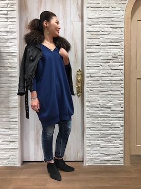 「YANUK（ヤヌーク）のアイテム」を使った、みーちゃんさん（レディース・164cm）の冬コーディネート