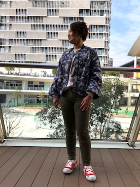 「ボンバージャケット」｜みーちゃんさん（レディース・164cm）の春コーディネート