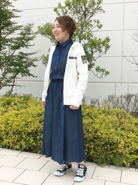 「アイテム（シャツワンピース）」を使った、みーちゃんさん（レディース・164cm・20代）の春コーディネート
