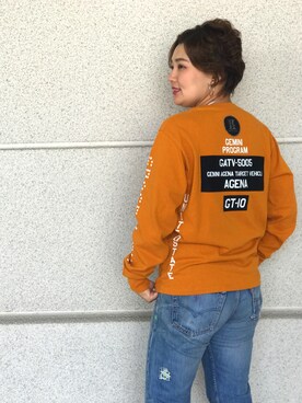 「マスタードイエロー」｜みーちゃんさん（レディース・164cm）の夏コーディネート