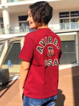 Tシャツ カットソーを使った エンジ色 のレディース人気ファッションコーディネート ユーザー ショップスタッフ Wear