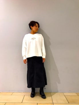 「ふんわり」｜「アイテム（ブーツ）」を使った、みーちゃんさん（レディース・164cm）の秋コーディネート