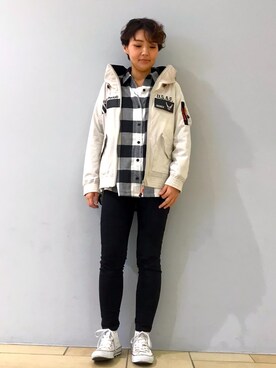 「アイテム（ブルゾン）」を使った、みーちゃんさん（レディース・164cm・30代）の冬コーディネート