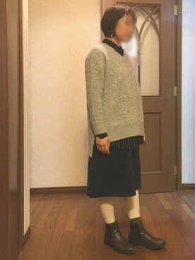 「らくちん」｜「アイテム（ブーツ）」を使った、るうさん（レディース・155cm）の冬コーディネート