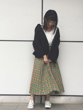 「CONVERSE TOKYO（コンバーストウキョウ）のアイテム」を使った、aobaさん（レディース・160cm）の夏コーディネート