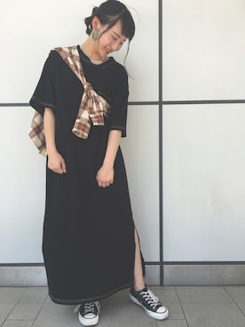 「CONVERSE TOKYO（コンバーストウキョウ）のアイテム」を使った、aobaさん（レディース・160cm）の夏コーディネート