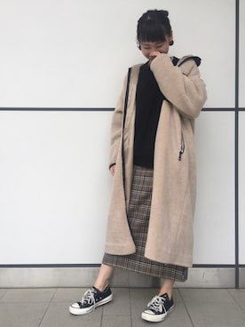 「CONVERSE TOKYO（コンバーストウキョウ）のアイテム（その他アウター）」を使った、aobaさん（レディース・160cm）の秋コーディネート