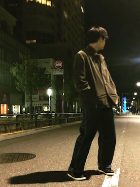 「古着コーデ」｜「アイテム（つなぎ/オールインワン）」を使った、five four さん（メンズ・178cm）の冬コーディネート