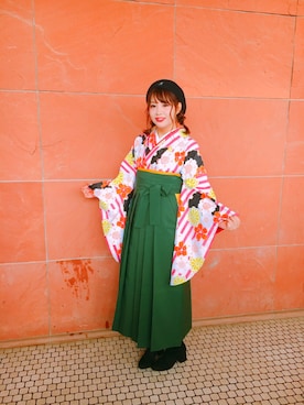 「卒業式コーデ」｜「アイテム（帽子）」を使った、Chisaki Maeharaさん（レディース・163cm）の春コーディネート