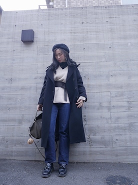 「A part by（アパートバイ）のアイテム（ピーコート）」を使った、annさん（レディース・165cm）の冬コーディネート