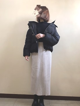 「RETRO GIRL（レトロガール）のアイテム（ダウンジャケット/コート）」を使った、すいかさん（レディース・163cm）の冬コーディネート