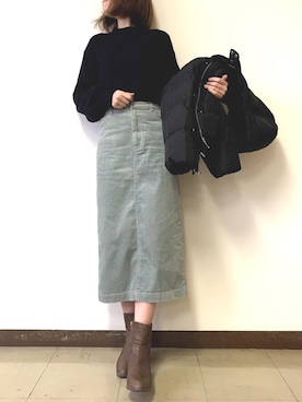 「RETRO GIRL（レトロガール）のアイテム（ダウンジャケット/コート）」を使った、すいかさん（レディース・163cm）の冬コーディネート